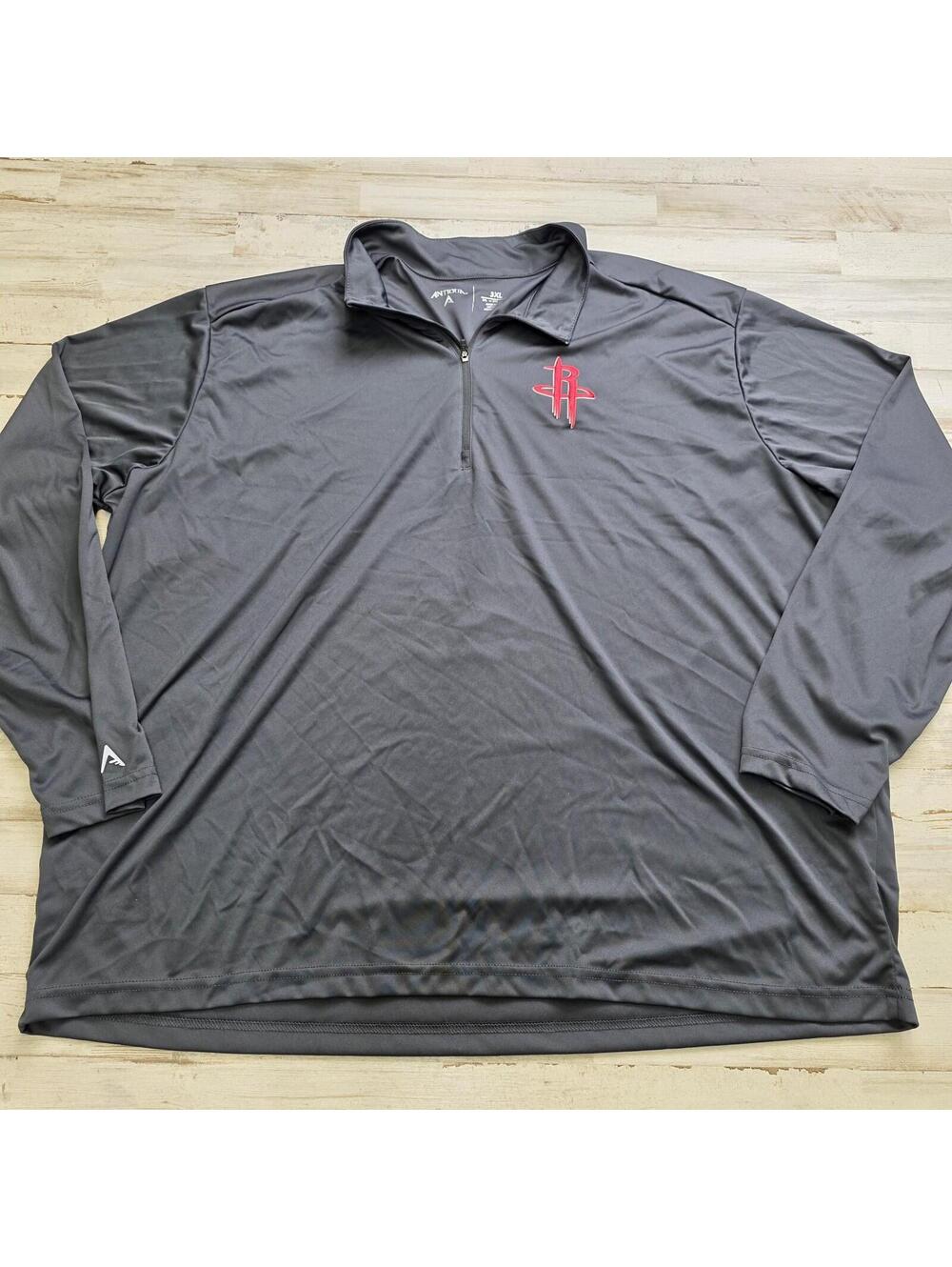 Antigua Houston Rockets 1/4 Zip Pullover Lightweight Jacket Men's 3XL - Gray